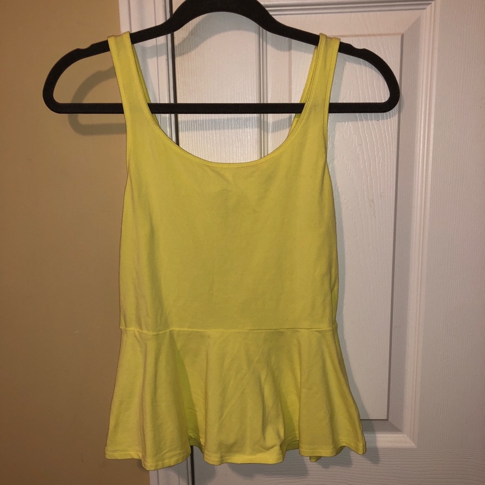Women’s Express Yellow Peplum Tank (S)